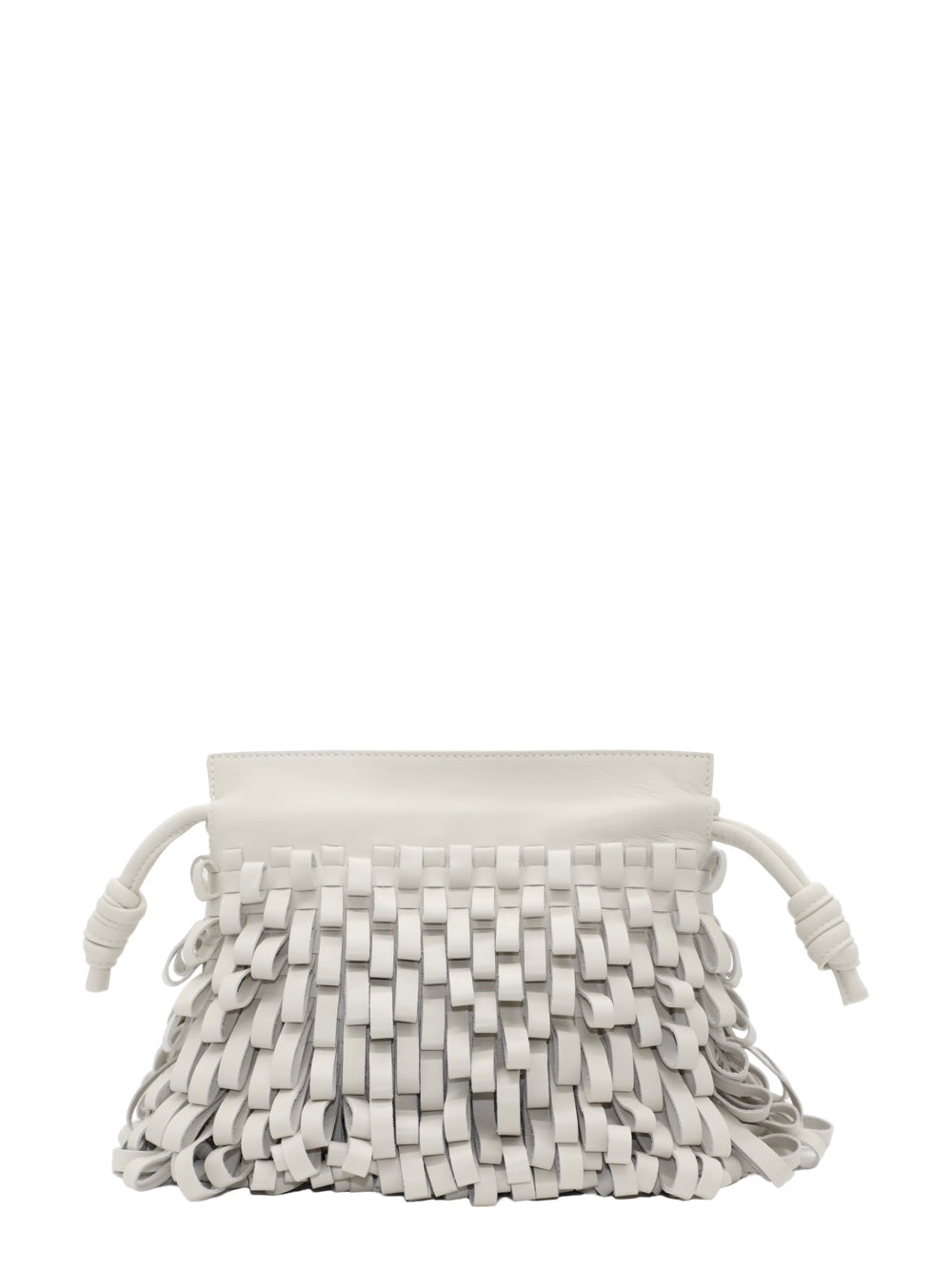 Alexis Quinn Fringe Loop Clutch in Vanilla