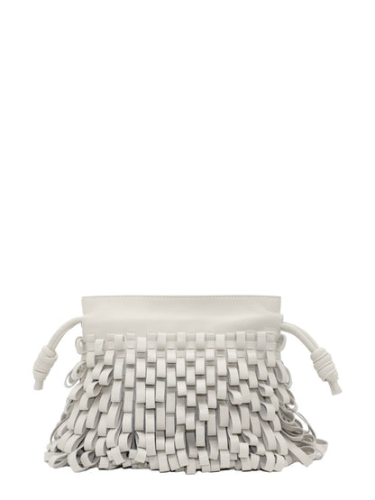 Alexis Quinn Fringe Loop Clutch in Vanilla