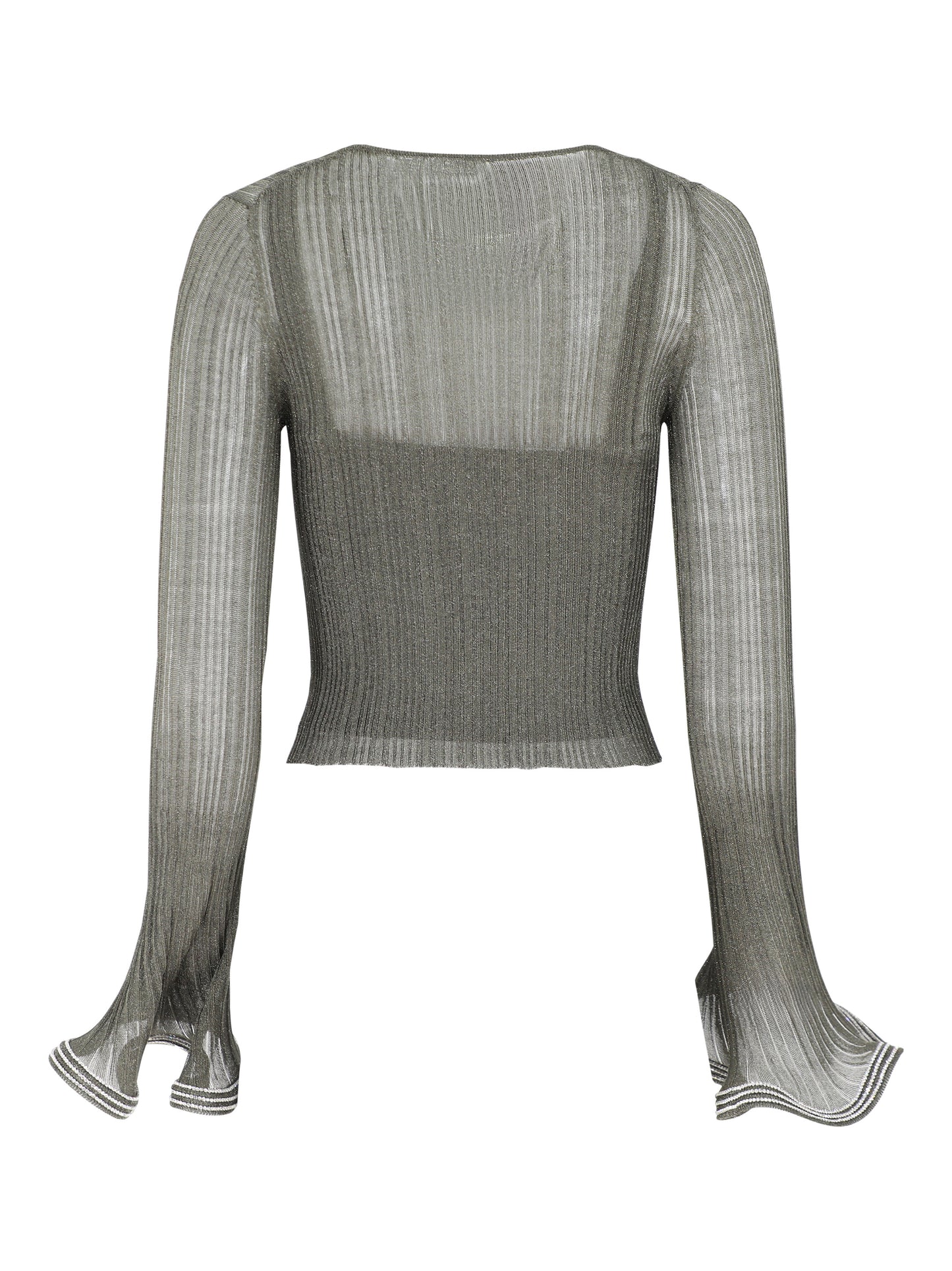 Simkhai Maebry Crewneck Top in Gun Metal