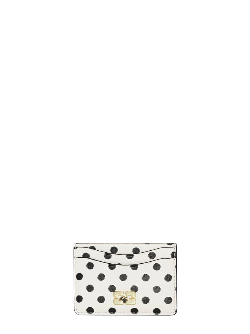 Ganni Bou Card Holder Print Dots in Egret