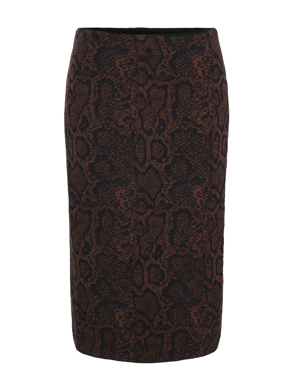 Stella McCartney Textured Snake Jacquard Skirt in Brown/Black