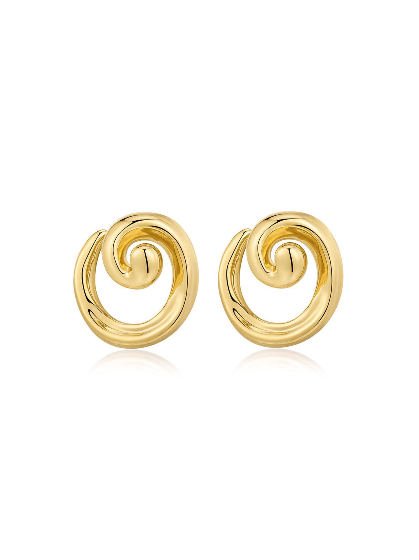 Luv AJ The Seashell Coil Studs in Gold