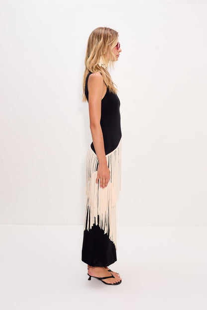 Simon Miller Spiral Knit Dress in Black/Macadamia