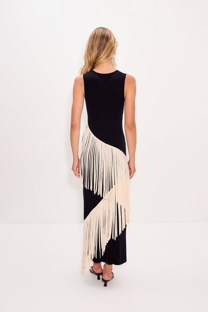 Simon Miller Spiral Knit Dress in Black/Macadamia