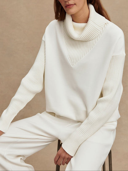 Varley Hannah Cowl Neck Sweat in Egret