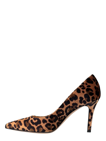 Gianvito Rossi 85 Velluto Leopard Print Heel