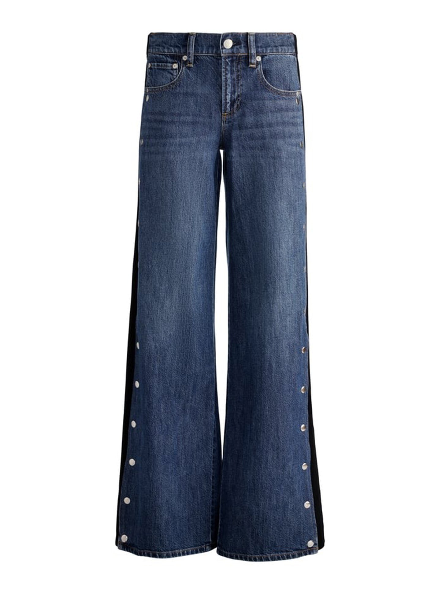 Alice + Olivia Amazing LR Jean w/ Knit Panel in Cambria Vintage