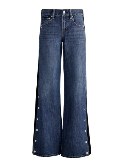 Alice + Olivia Amazing LR Jean w/ Knit Panel in Cambria Vintage