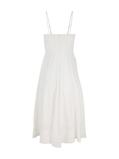 Farm Rio Garden Sleeveless Midi Dress in Off-White