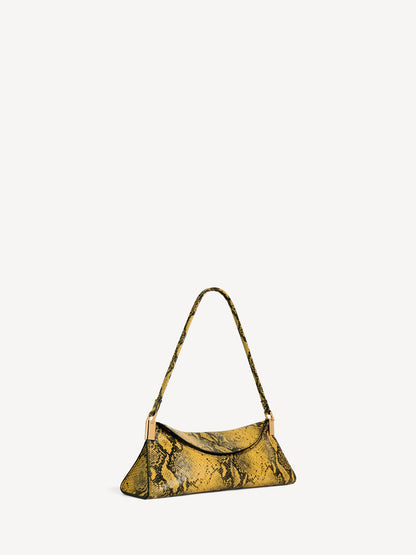 Balmain 64-83 Small Bag in Python-Effect Leather Yellow