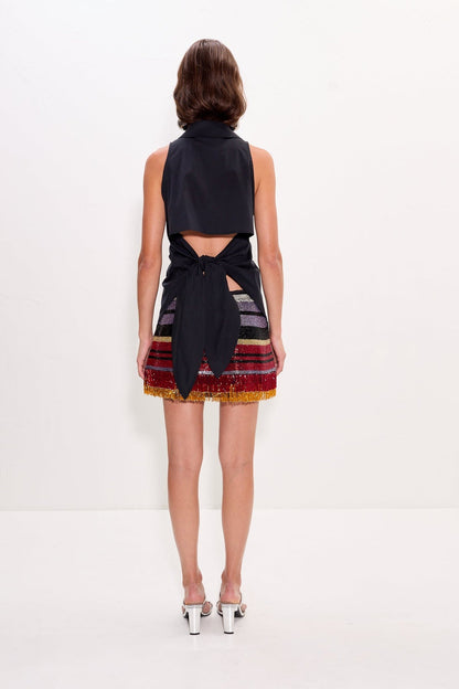 Simon Miller Inessa Crystal Beaded Skirt in Jewel Multi