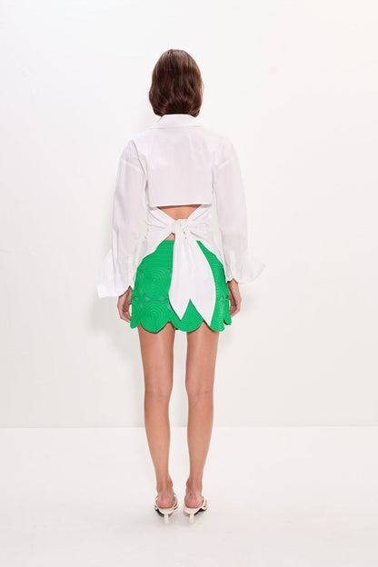 Simon Miller Beep Beep Mini Skirt in Grass Green
