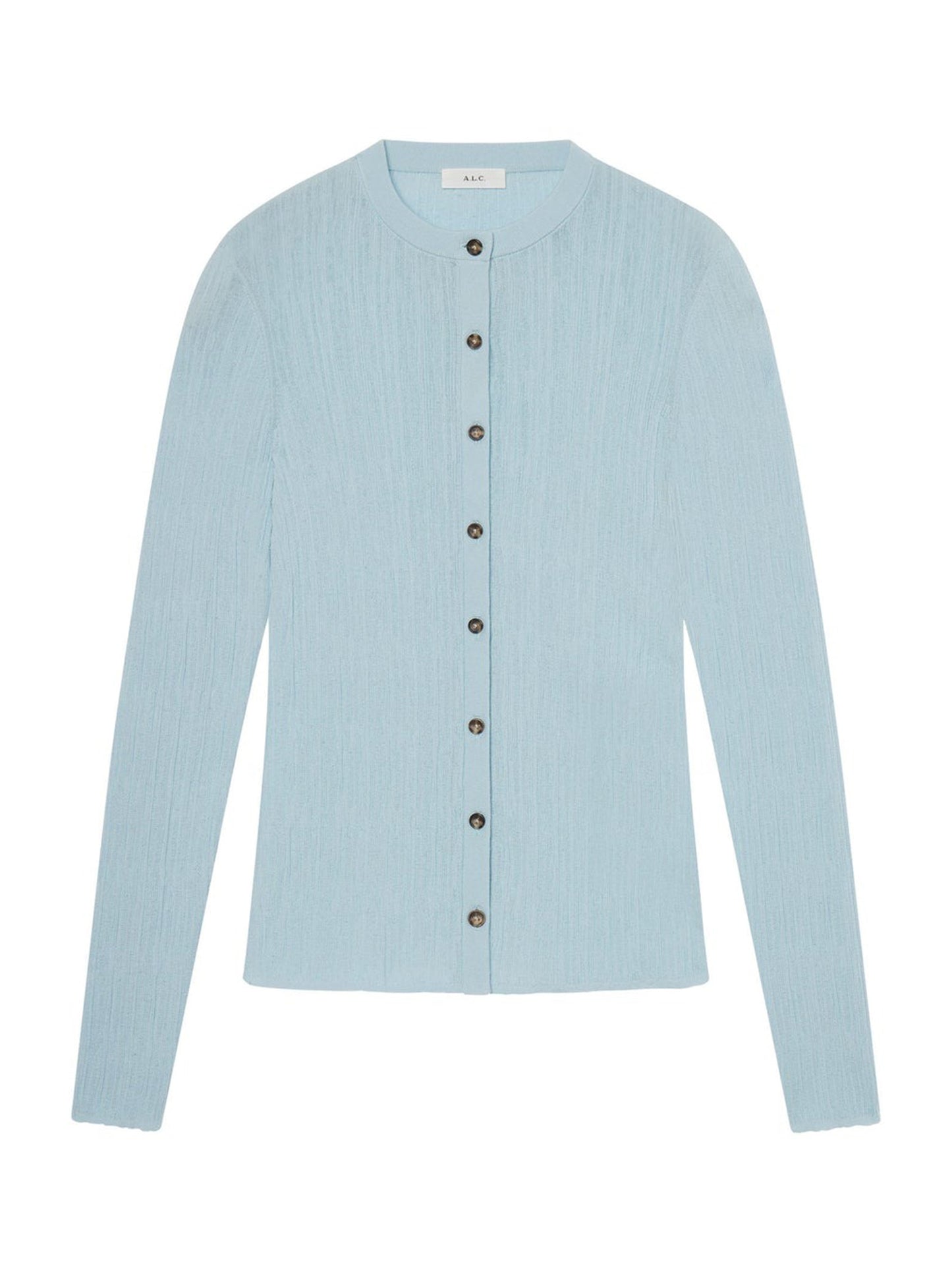 A.L.C. Fisher Fine Cotton Knit Cardigan in Sky Blue