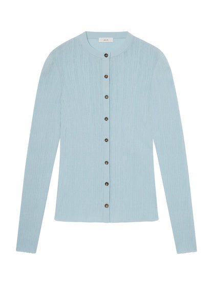 A.L.C. Fisher Fine Cotton Knit Cardigan in Sky Blue