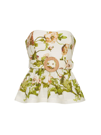 Cara Cara Tilda Top in Lockwood Flora Egret
