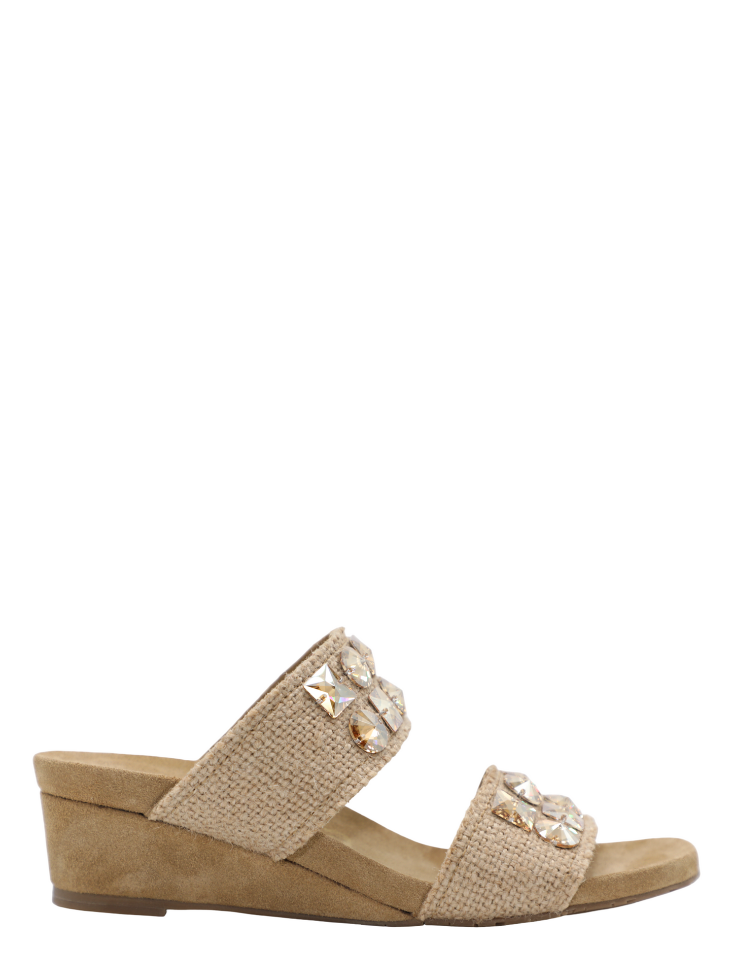 Pedro Garcia Wendy Mule Sandal in Natural Burlap-Golden
