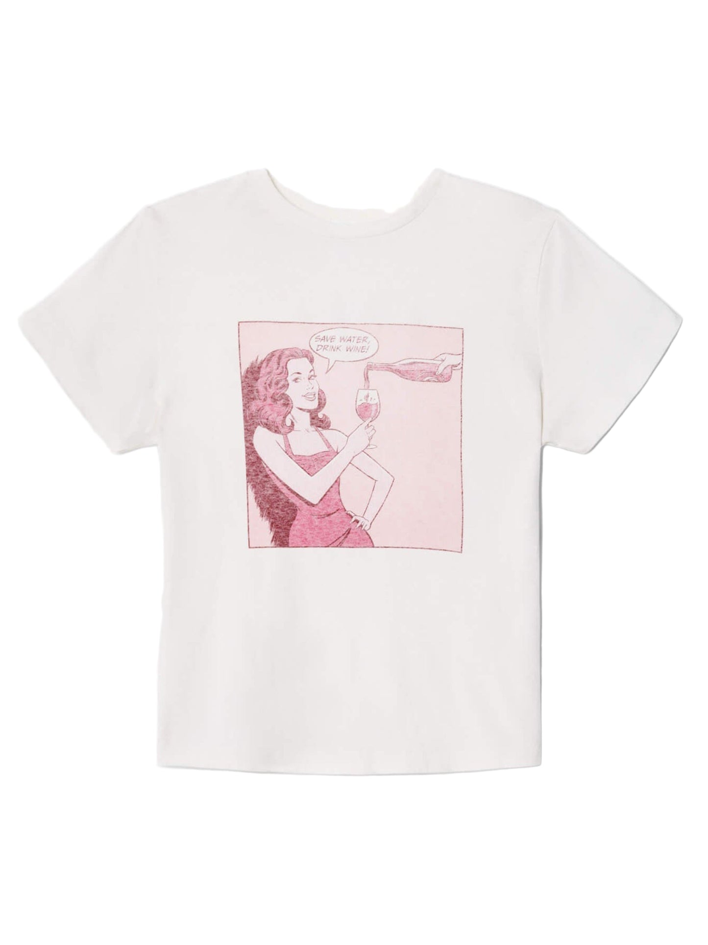 Re/Done Classic Tee Drink Wine in Vintage White