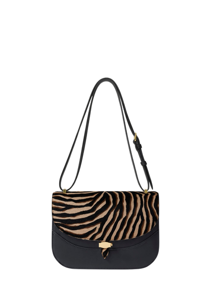 Veronica Beard Ziger Dash Saddle Bag in Tan Multi