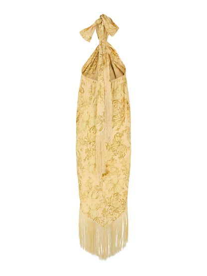Hemant and Nandita Zar Halter Neck Maxi Dress in Yellow