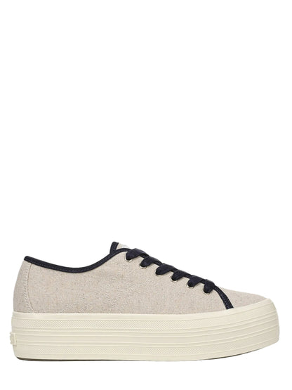 Veronica Beard True Platform Sneaker in Sand/Navy