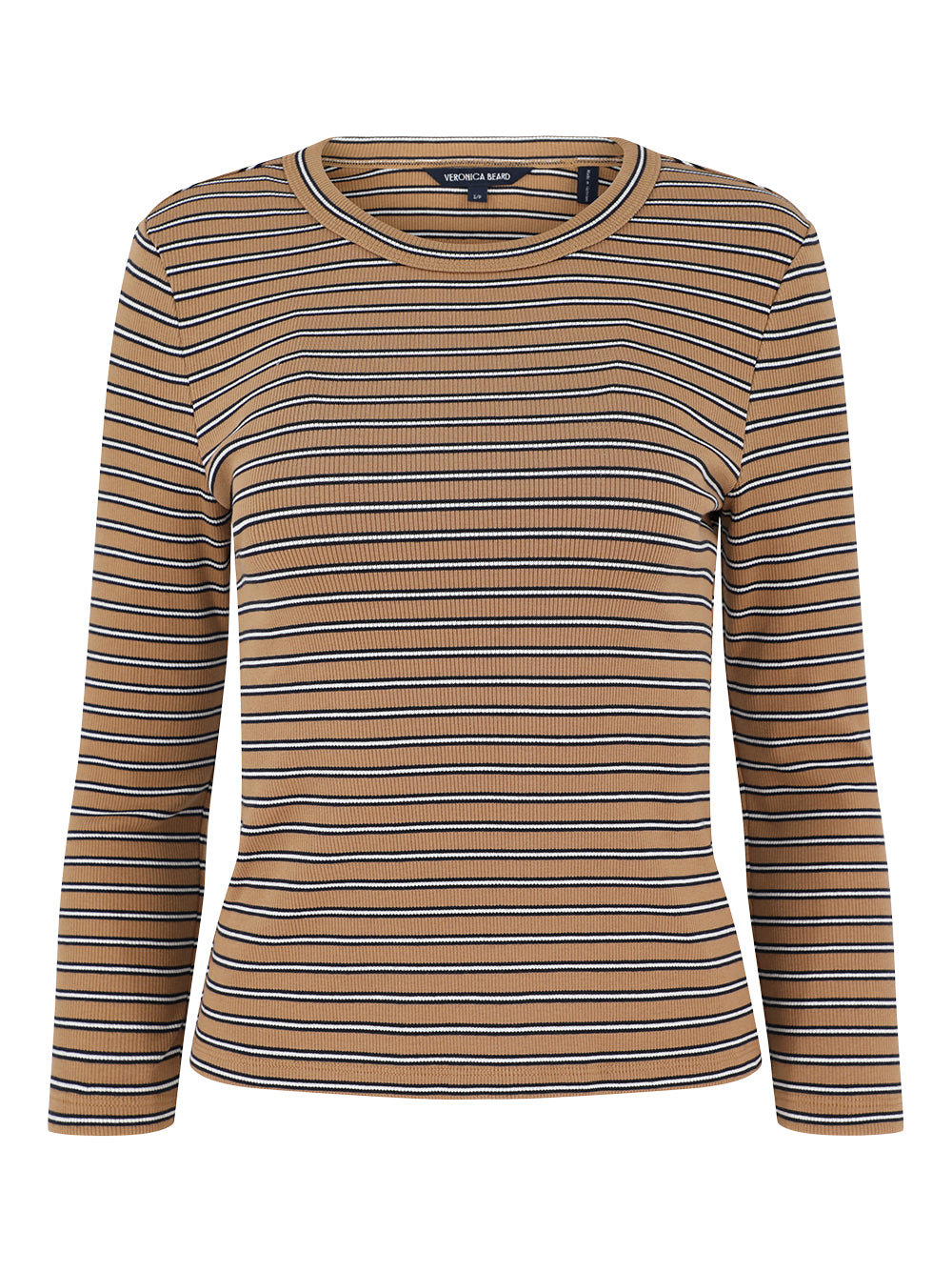 Veronica Beard Kearney Tee w/ Scoop Neck in Brown Multi