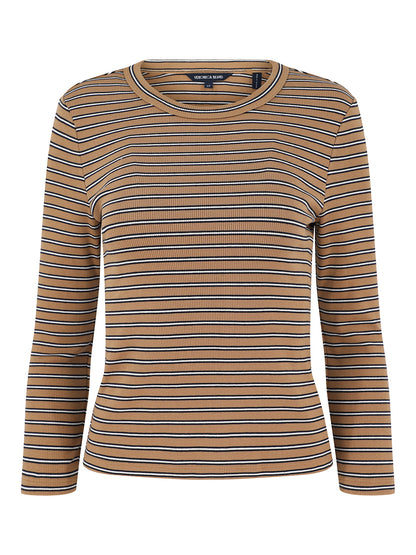 Veronica Beard Kearney Tee w/ Scoop Neck in Brown Multi