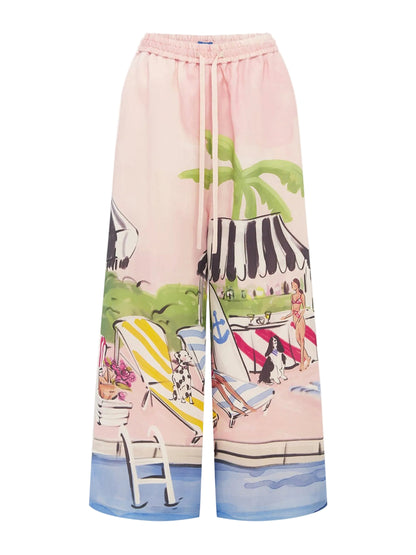 Leo Lin Jamie Wide Leg Pant in Riviera Print