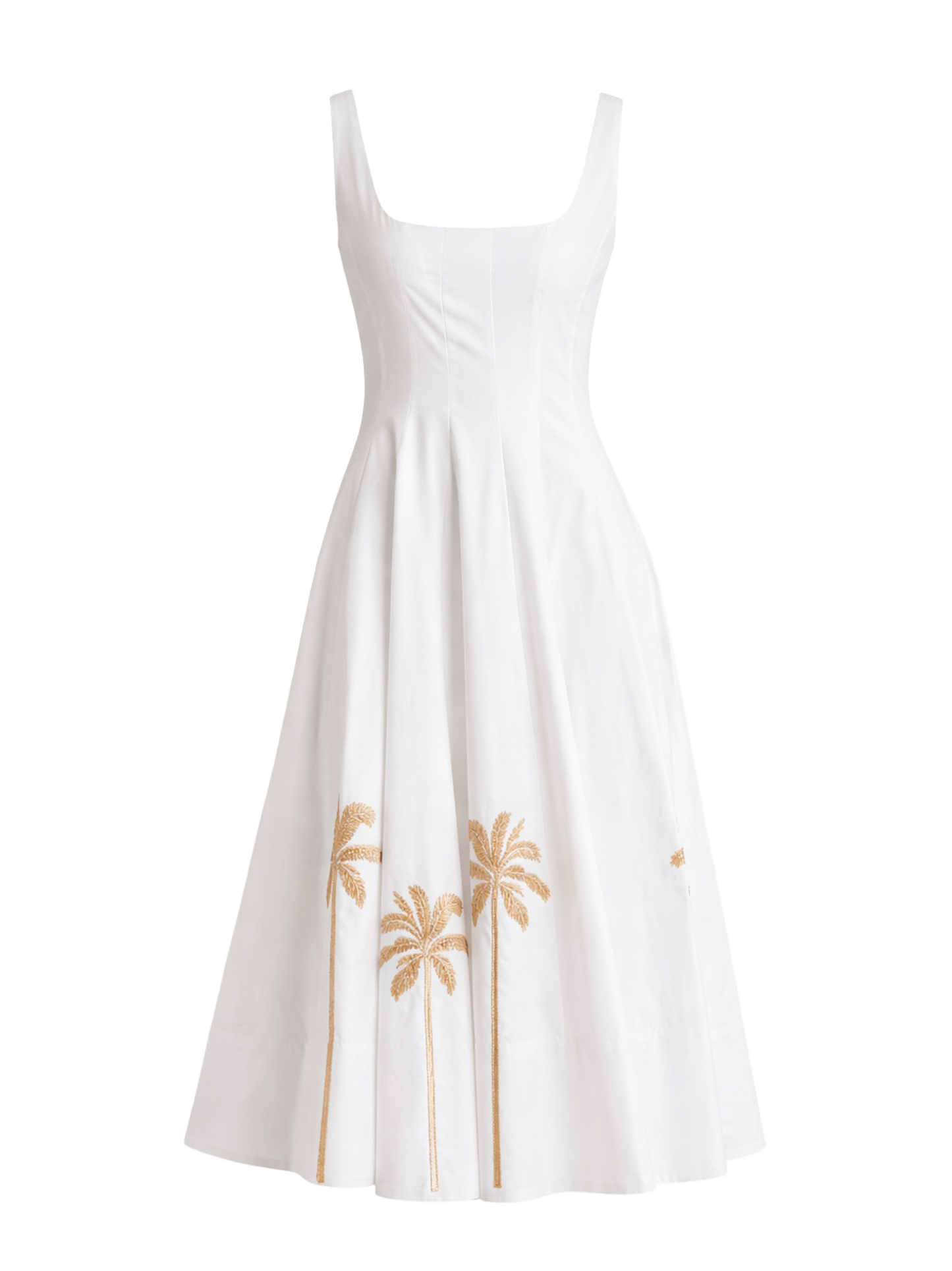 Staud Wells Dress in White Embroidery