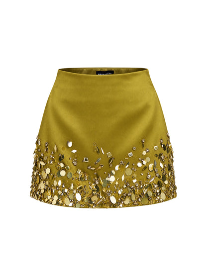 Quilly Embroidered Skirt