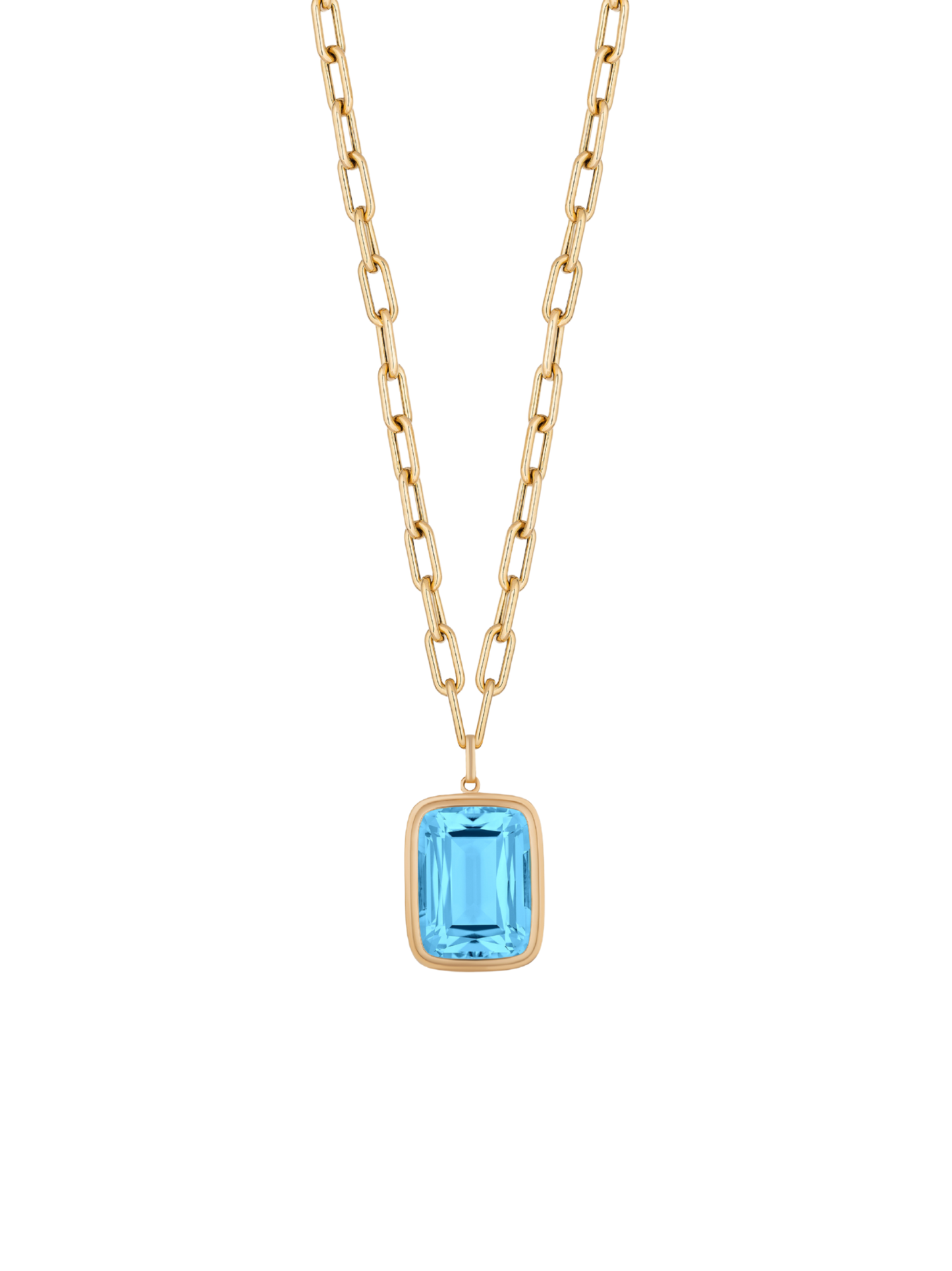 Goshwara The Manhattan Collection Cushion Cut Pendant in Blue Topaz