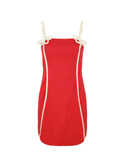 Farm Rio Red Linen Mini Dress