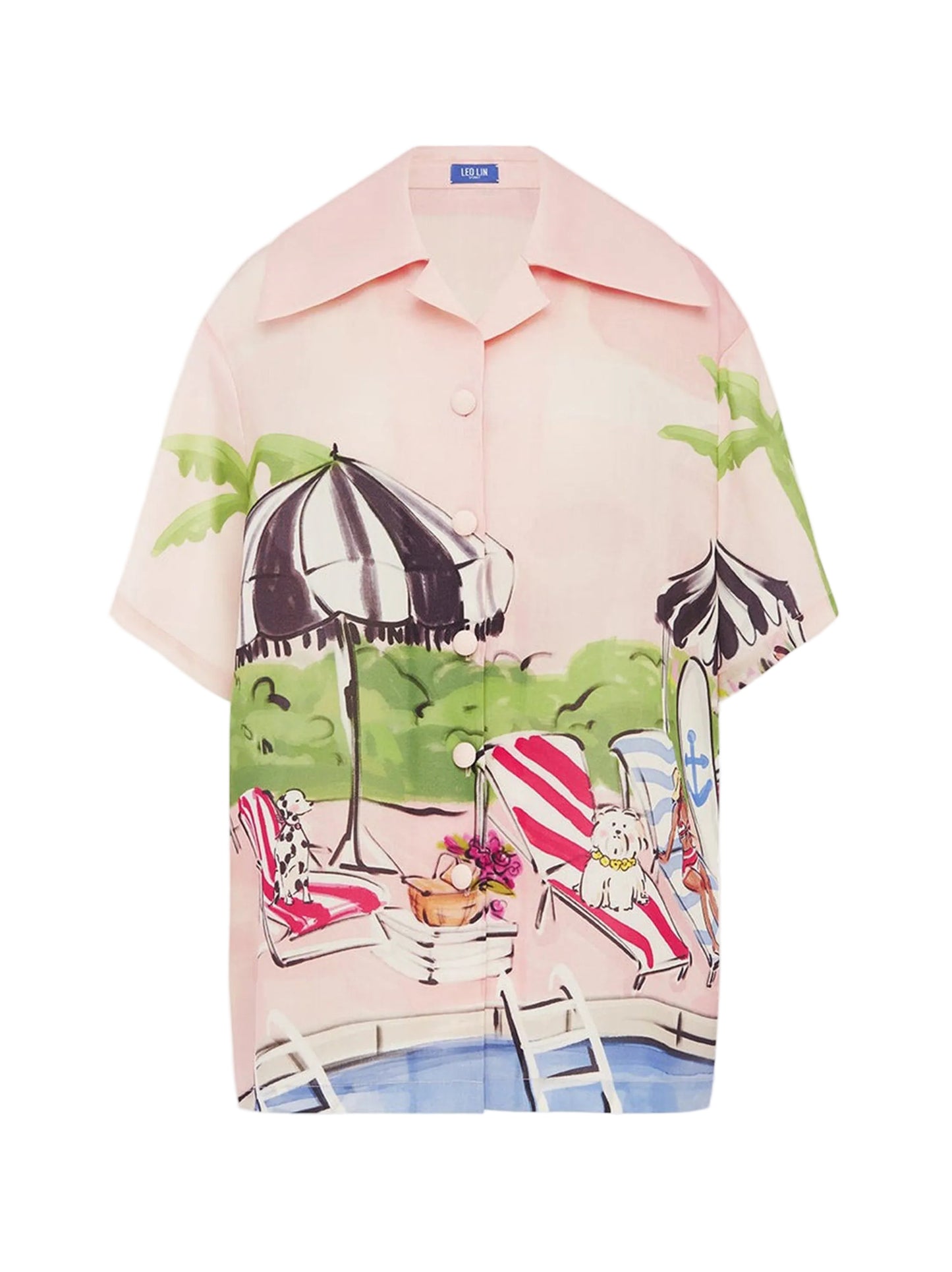 Leo Lin Casey Silk Button Shirt in Riviera Print