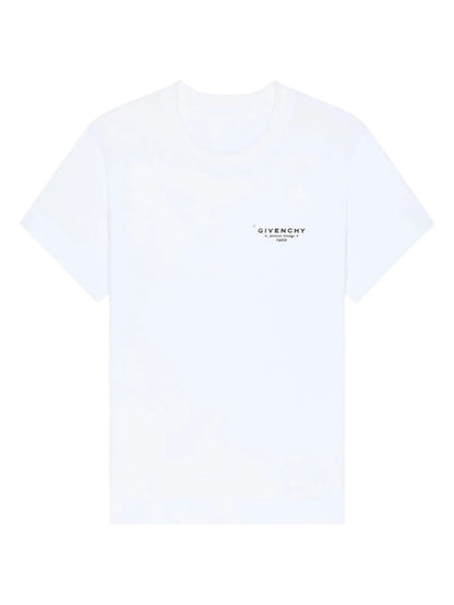 Givenchy T-Shirt in Cotton With Givenchy Stamp Print in White