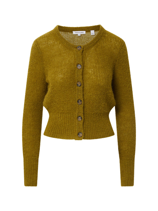 Veronica Beard Gilmour Mohair Cardigan in Moss
