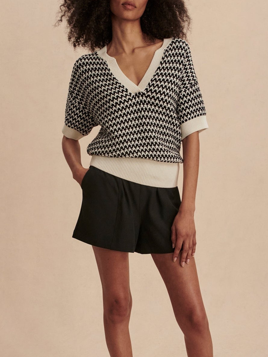 Varley Dora Knit Top in Egret