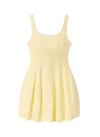 ALC Vea Stretch Cotton Mini Dress in Light Canary