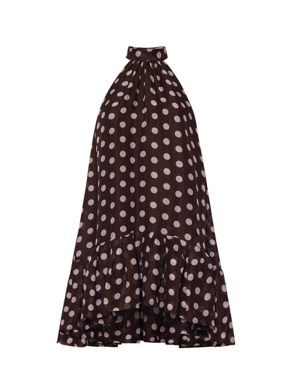 Cara Cara Arca Mini Dress in Joelle Dot Brown