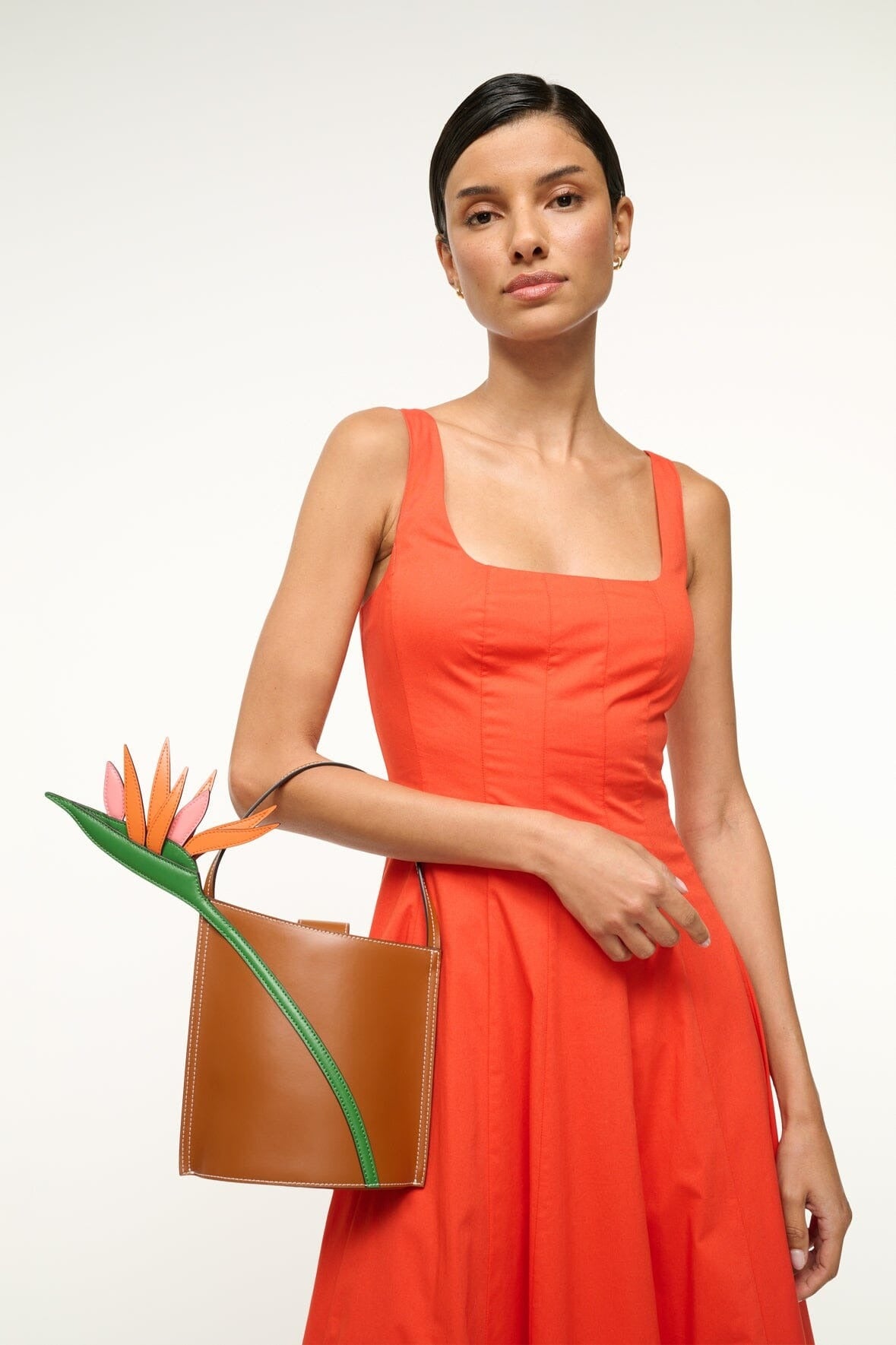 Staud The Bird of Paradise Bucket Bag in Tan