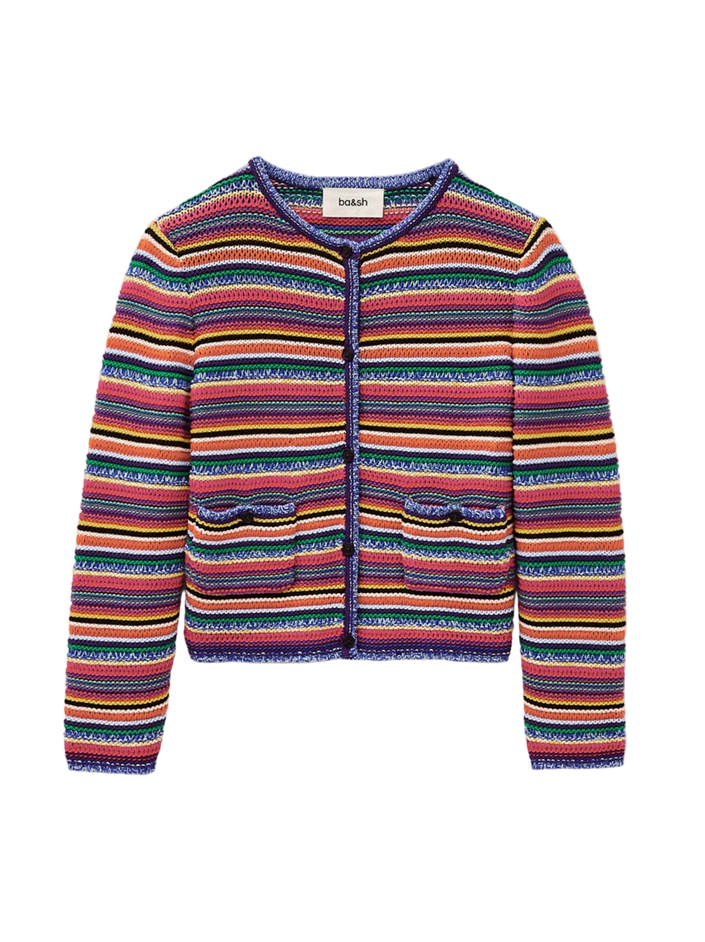 BA+SH Fanny Round Striped Cardigan in Multico