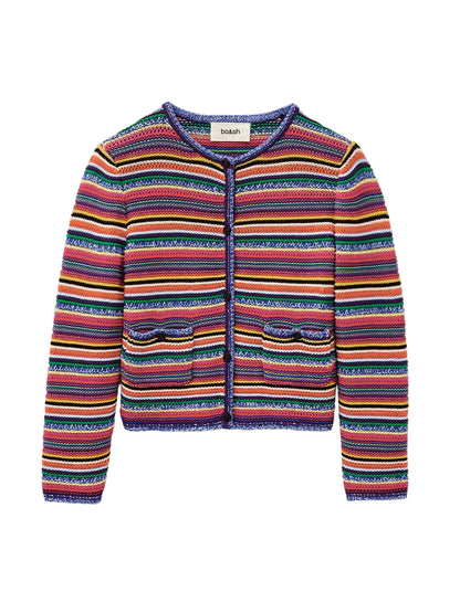 BA+SH Fanny Round Striped Cardigan in Multico