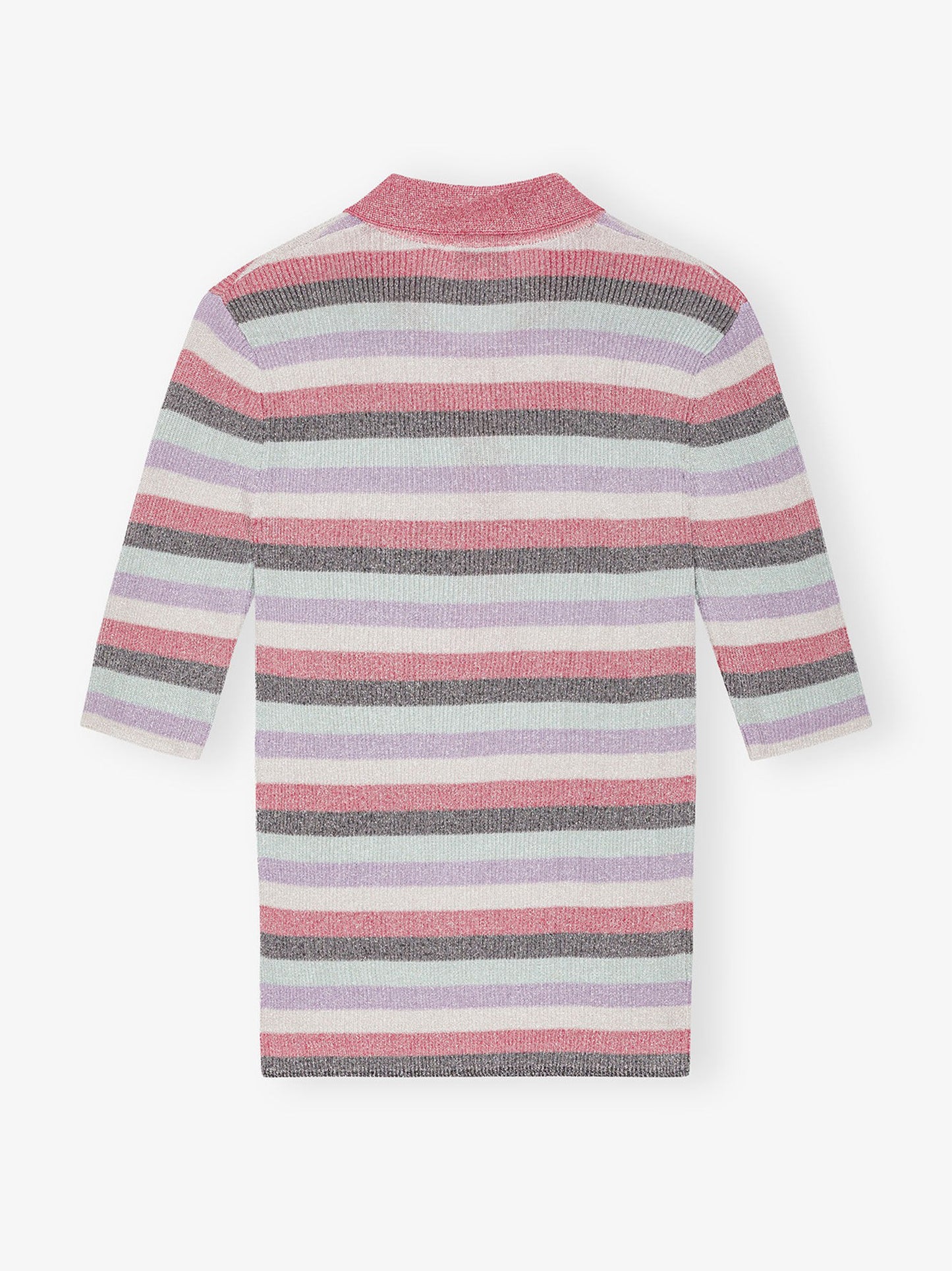 Ganni Light Sparkle Rib Polo in Multicolor