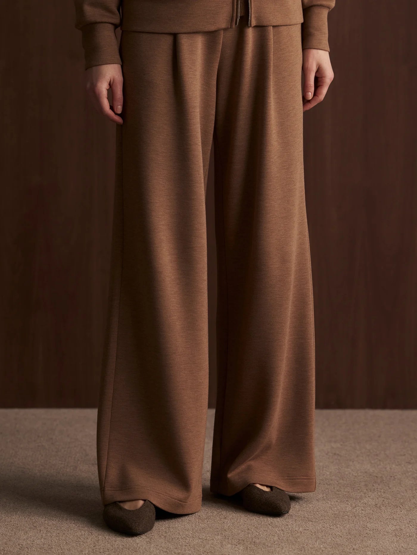 Varley Extra Wide Leg Pant 32 in Golden Bronze Marl