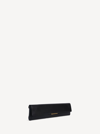 Balmain Long Clutch Bag in Smooth Leather Noir