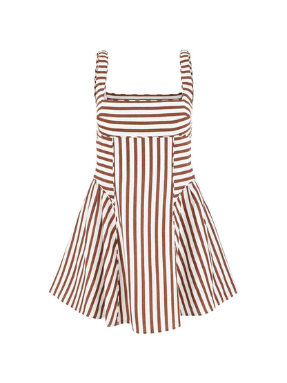 Cult Gaia Banks Dress in Saddle Stripe