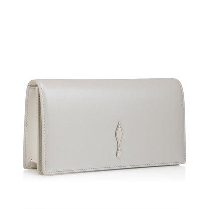 Christian Louboutin Bettina Clutch Nappa in Perle White/Silver | In-Store Only