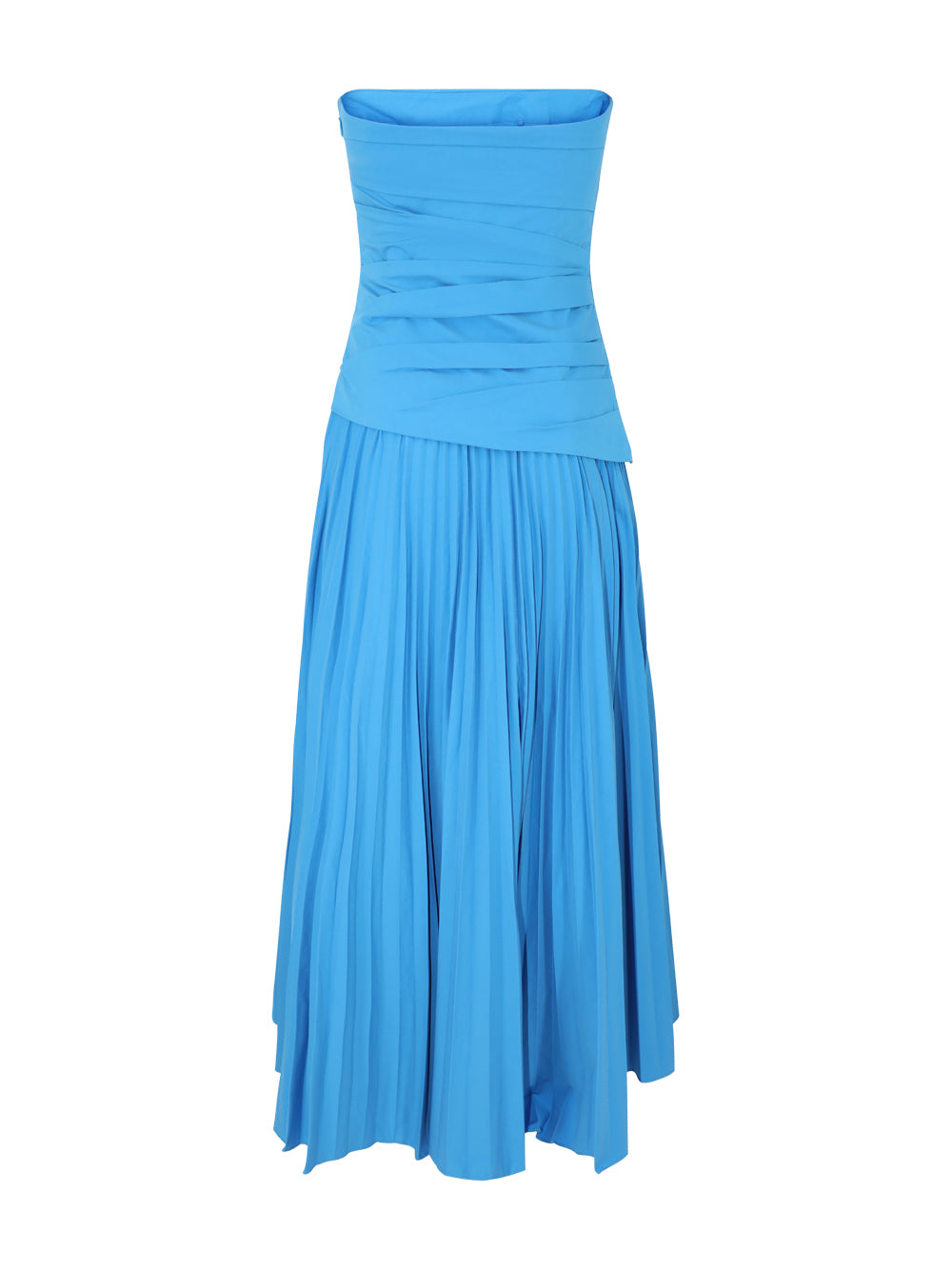 Simkhai Arie Strapless Cotton Midi Dress in Oasis Blue
