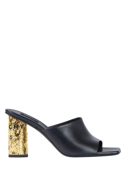 Givenchy Tape Heeled Mules Leather in Black