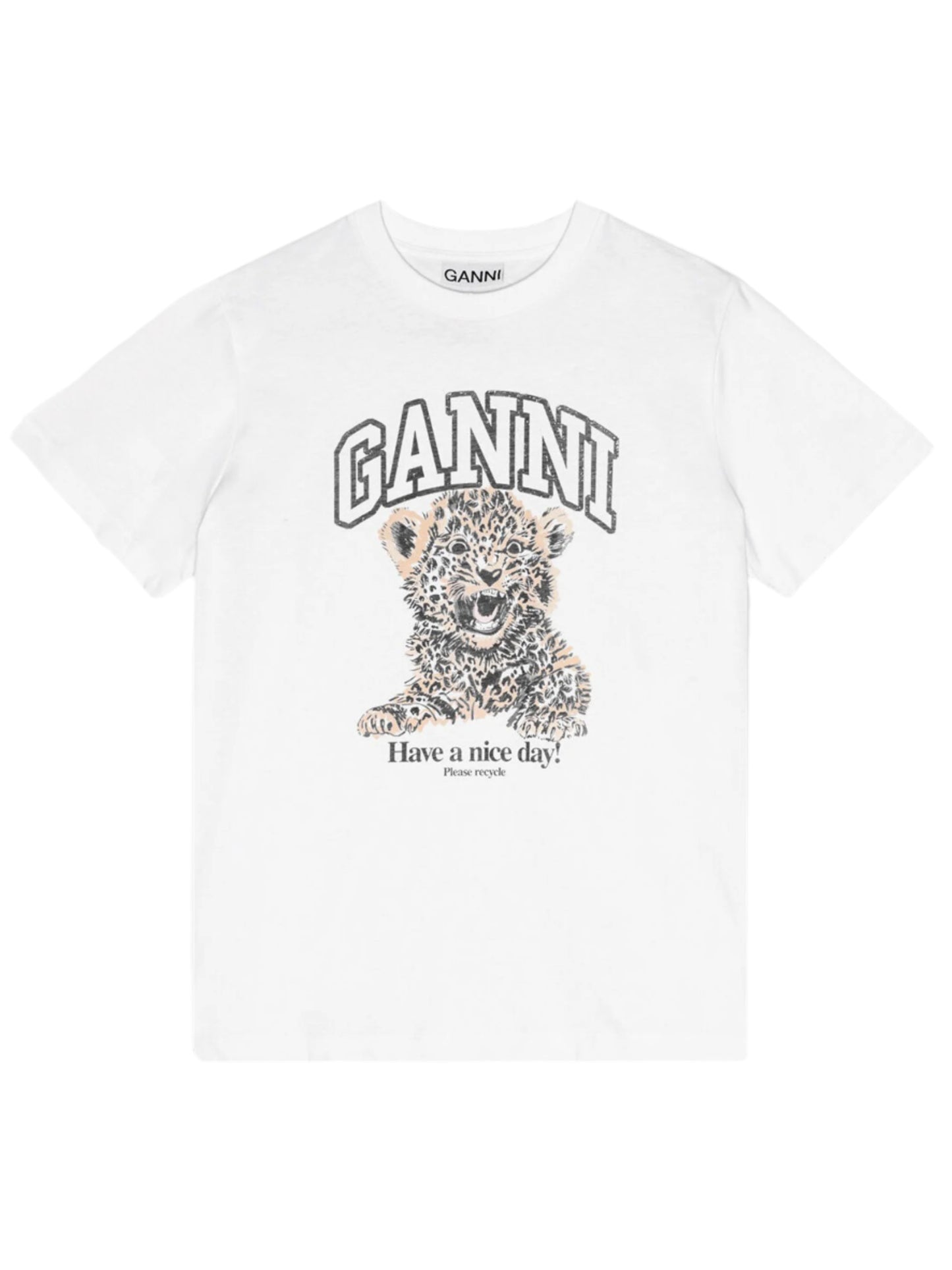 Ganni Basic Leopard Relaxed T-Shirt