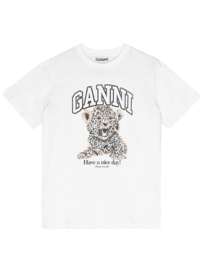 Ganni Basic Leopard Relaxed T-Shirt
