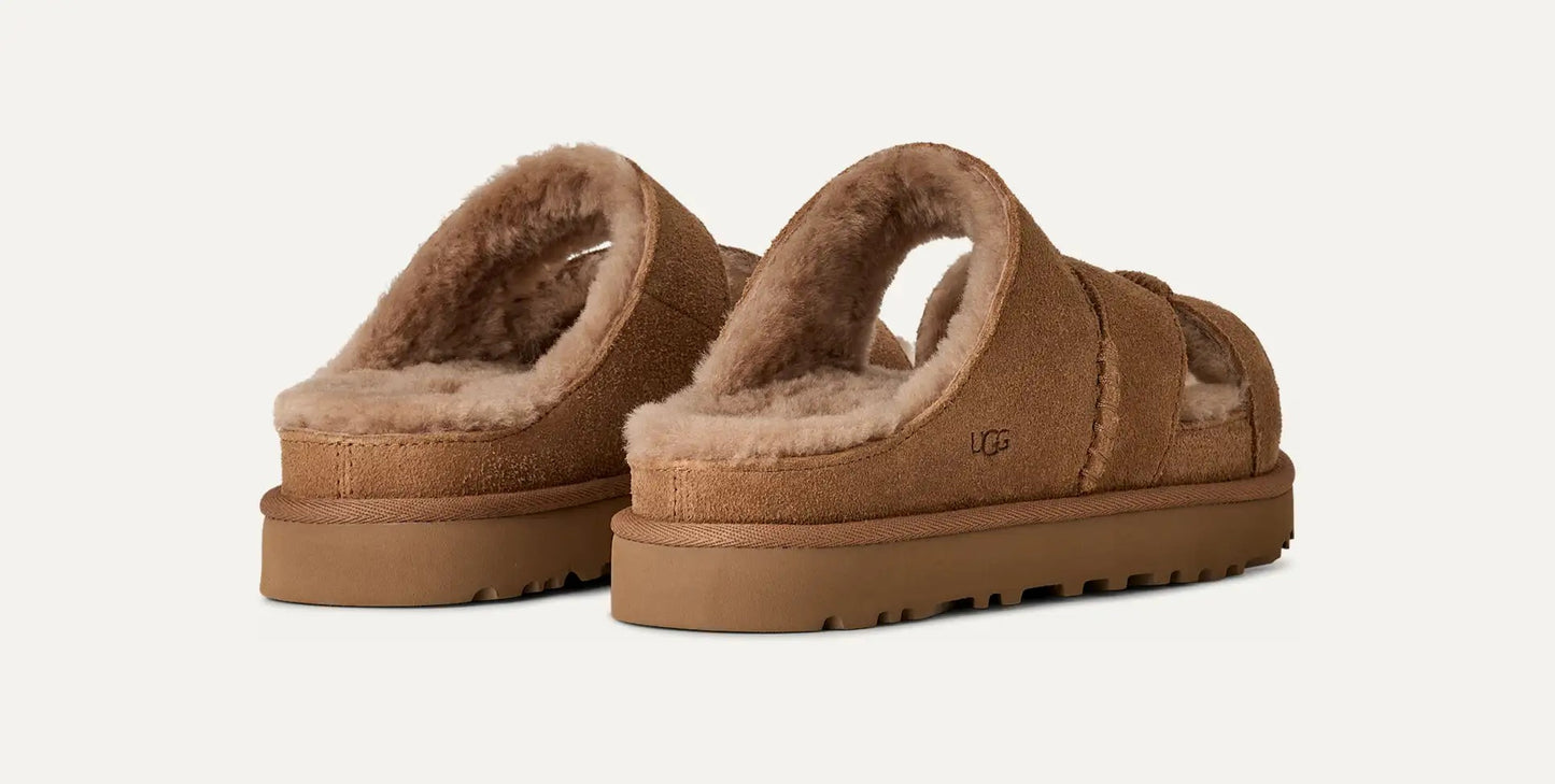 UGG Greenport Cross Strap Slide in Chestnut